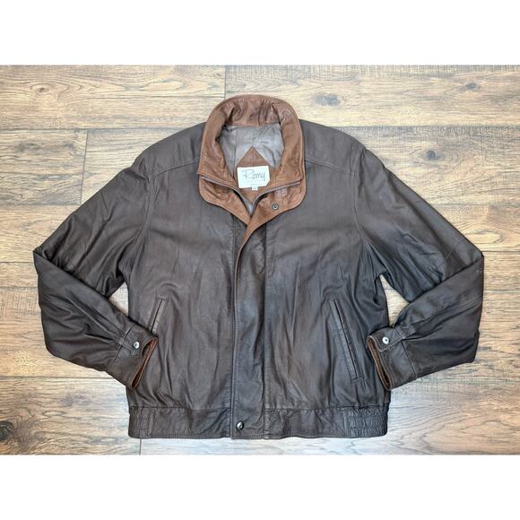 Remy Men's Leather Double Collar Bomber Jacket Made in USA Sz 42 - Picture 6 of 9